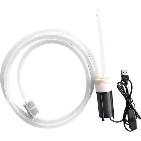 Pompe siphon électrique USB, tube 1m, 9,9x3,6cm, silicone (1/5)