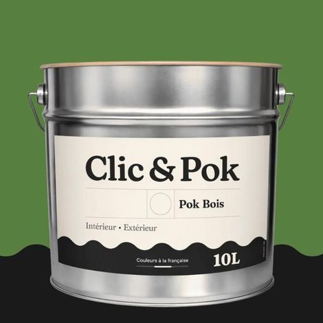 Peinture Bois Extérieur – POK BOIS - 10L - RAL 6017 - Vert mai- Résistante aux intempéries - Ne s'écaille pas