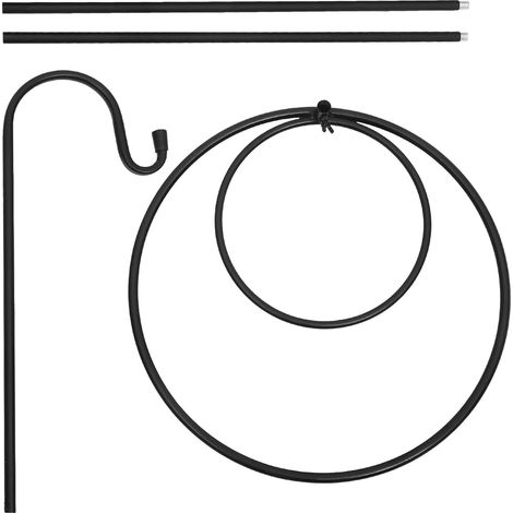 Crochet en Fer Forgé Noir Antirouille pour Jardin Extérieur, Installation Solide Crochet Incurvé Multi-usage, Suspendre de Lampes et Plantes (1/5)