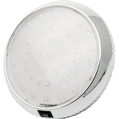Plafonnier LED 12 V-24 V avec interrupteur marche/arrêt pour caravane/camping-car/remorque/bateau, Montage en surface