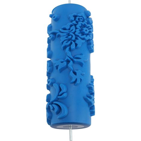 Rouleau à peinture à motifs, tête en caoutchouc souple, pour murs et plafonds, outil de texture décorative, bleu 104Y (1/5)