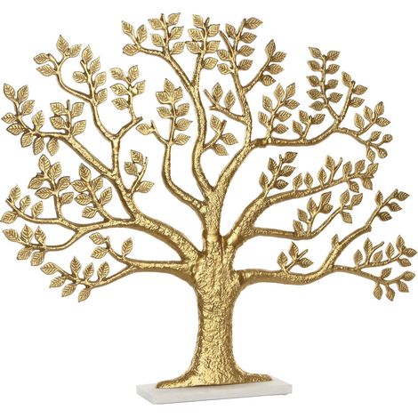 Figura Aluminio Marmol 76X10X68 Arbol Dorado (1/4)