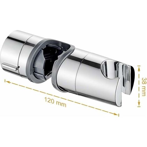 Memkey – Support pommeau douche réglable pour barres 19-25 mm – Plastique ABS chrome – Installation sans outil – Coussin silicone antidérapant