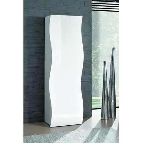 Armoire d'entrée moderne blanc laqué brillant Onida (1/3)