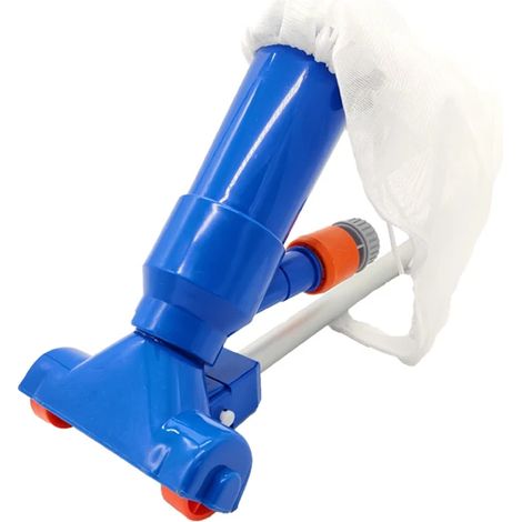 Accessoires de piscine (Bleu) Kit de nettoyage de piscine avec épuisette, brosse de nettoyage en profondeur, manche et tête d'aspiration pour piscine (prise américaine). (1/4)