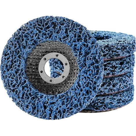 Lot de 5 disques abrasifs CSD de 115 mm - Bleu - Disques en nylon Flex - Enlèvement des peintures - Rouille pour meuleuse d'angle (1/5)