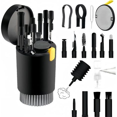 20-in-1 Multifunktions-Reinigungsset für Laptop, Handy, Bildschirm, Kopfhörer und Tastatur, mit elektronischer Bürste und Spray (Kompatibel mit AirPods Pro, iPad, iPhone Pro, Handys) (1/5)