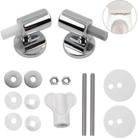 Lot de 2 Kit de Fixation pour abattant WC Traditionnel et Contemporain avec charnières à Fermeture Douce à dégagement Rapide, Charnières de Fixation supérieure, Kit de Remplacement pour WC