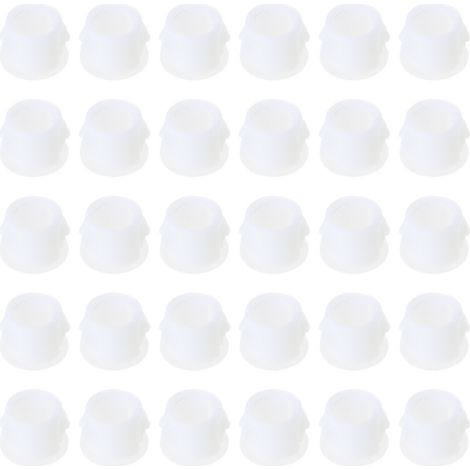 Tapones blancos para agujeros, 30 unidades, botones de bucle de 10 mm