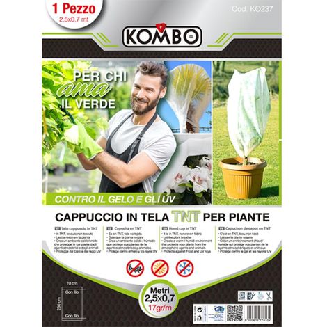 Telo cappuccio in TNT, Misure 2,5x0,7 m , 17gr/m