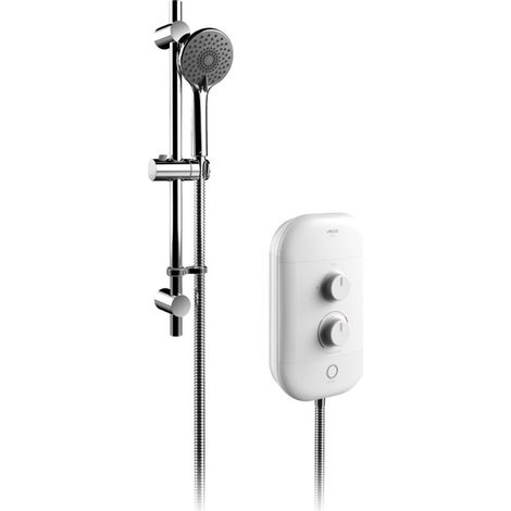 AKW iSure Standard Non-Thermostatic Electric Shower with Chrome Riser Rail Kit - 8.5kW (1/5)