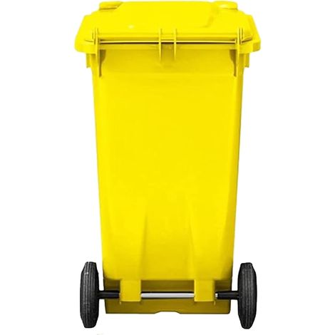 1 x 140L Blue Compact Sized Waste Recycling Wheelie Bins With Strong Rubber Wheels & Lids