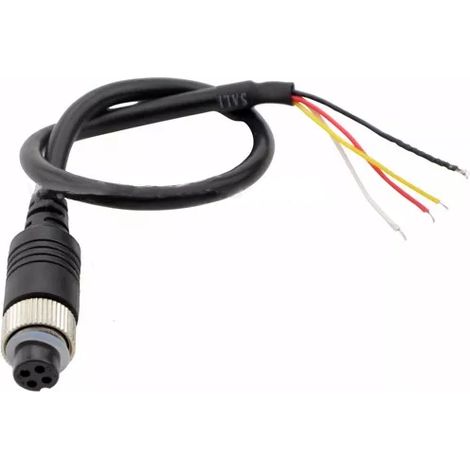 Connecteur 4 broches côté moniteur, femelle, avec écrou, 20 cm