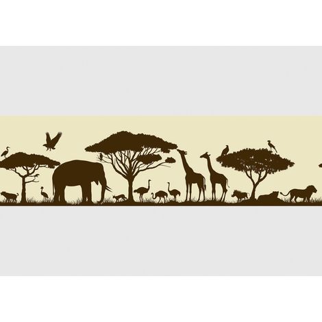 Frise auto-collante safari animaux de la savane