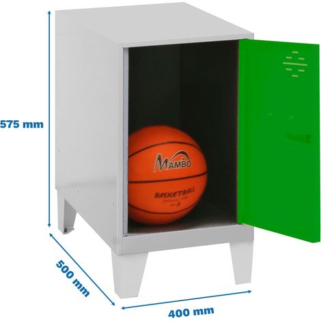 METALLISCHES SCHLIESSFACH SIMONLOCKER DISM.MINI 475x400x500+PIES GRAU/GRÜN