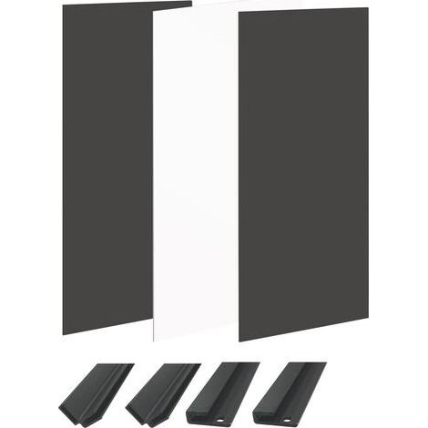 ONDEE - Kit instalación paneles murales nicho WALLDECO 120cm blanco/negro perfil negro (1/4)
