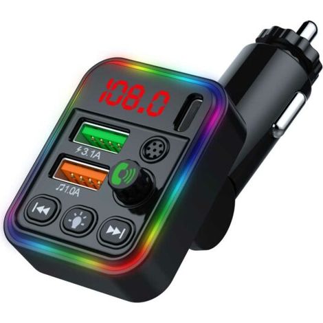 Émetteur FM Bluetooth, chargeur de voiture USB-C RGB (1/5)