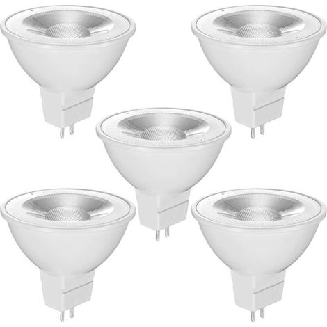 GU5.3 MR16 12V LED-Lampen, Warmweiß 2700K, 520lm, 36° Abstrahlwinkel, 12V LED-Spotlampen, nicht dimmbar, 5er-Pack