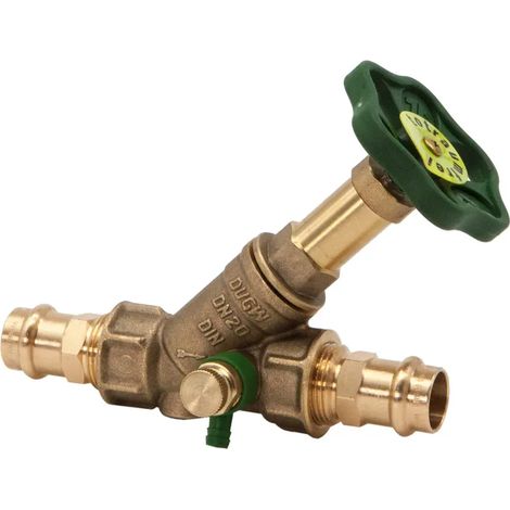 JS Valvola a flusso libero, con raccordo a pressare (filettatura interna), con scarico, con albero non ascendente, DN20, raccordo a pressare 18mm, omologato DVGW, 0015381800001