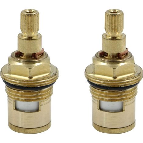 Tête a Disques Céramique Cartouches Céramique, Faucet Valve Top Universelles de Rechange pour Robinet en Laiton pour Cusine, Salle de Bain (Chaud et Froid) (1/5)