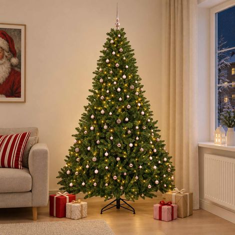 vidaXL Árbol de Navidad artificial verde claro con bolas 270 cm (1/5)