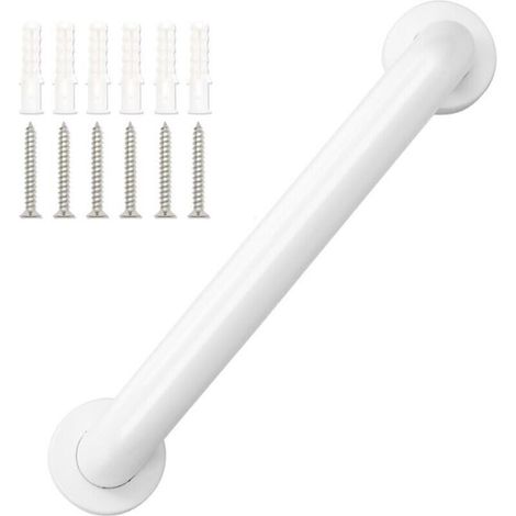 White steel shower handle 30 cm elderly shower grab bar (1/5)