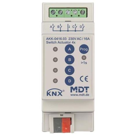 Actuador de conmutación 4 canales mdt akk-0416.03 16A 230V