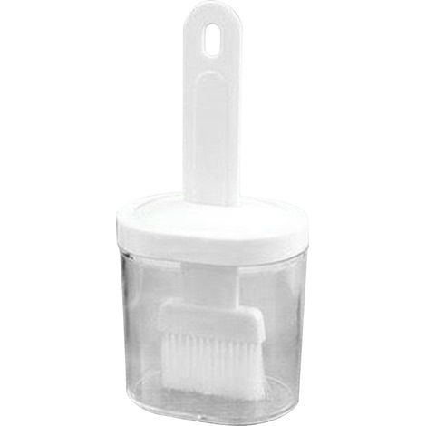 Brosse à huile silicone intégrée, distributeur d'huile d'olive avec pinceau pour cuisson, pâtisserie, barbecue et marinade, blanc (1/5)