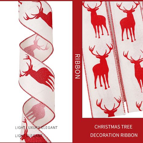 6 m langes Weihnachtsband, Weihnachtsbaumschmuck, Elchband, Neujahrs-DIY-Schleifen, Bastelideen (1/5)