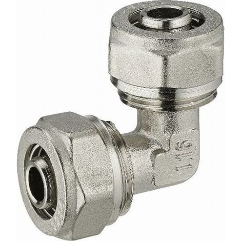 – Coude égal à compression pour tube multicouche – Raccord laiton – Ø 16 mm – Double joint torique pour étanchéité parfaite – Agrément CSTB (1/5)