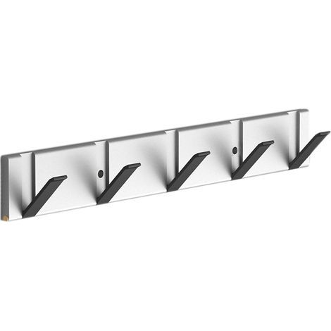 Crochets muraux pliants en aluminium argent/noir, rangement mural flottant sans perçage ou avec perçage, support à manteaux gain de place, lot de crochets pour maison. (1/5)