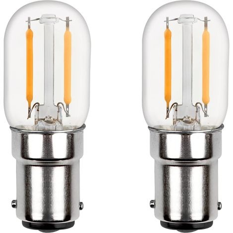 Ampoule LED B15d 230V Blanc Froid 6000K pour Machine à Coudre, 150LM, 2W Remplace Lampe Halogène B15d 15W, 2 contact, AC 220V, Ampoule à Baïonnette LED Filament Petite, lot de 2 (1/5)