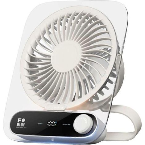 Mini ventilateur, ventilateur de bureau, ventilateur de bureau portable - Blanc - (1/5)