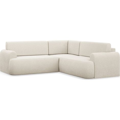 Kaveo - L-Form Eckschlafsofa mit Bettkasten, grauer Stoff universell mit Eckelement (1/5)