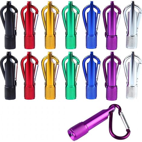 APEX Lot de 14 mini lampes torches LED porte-clés,petites lampes de poche avec piles incluses pour le camping,la randonnée et les voyages (1/5)