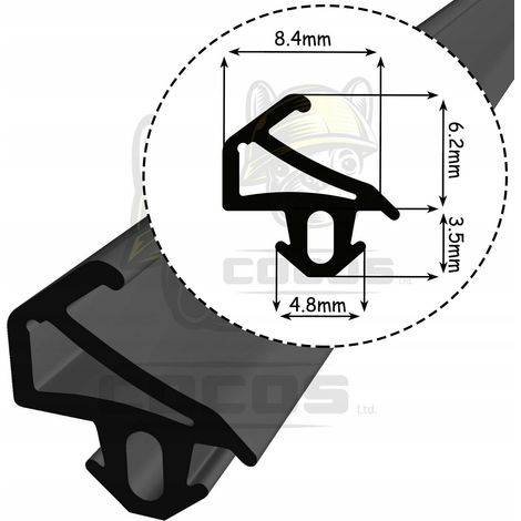 Guarnizione per finestre in PVC S-1155x UNI NERO 1m (1/5)