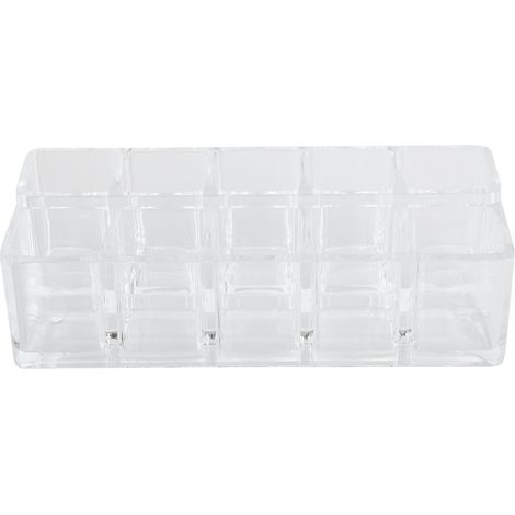 Lot transparent 10 cases pour rouges à lèvres, présentoir cosmétique en acrylique, organiseur de maquillage, support de rangement. (1/5)