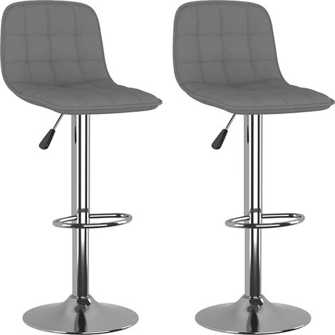 Maison Exclusive - Barhocker 2 Stk. Hellgrau Stoff (1/5)
