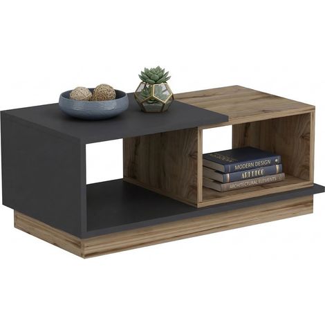 Couchtisch Chiavari, 2 Fächer, modular, rechteckig, 90x45x36h cm, braun Eiche