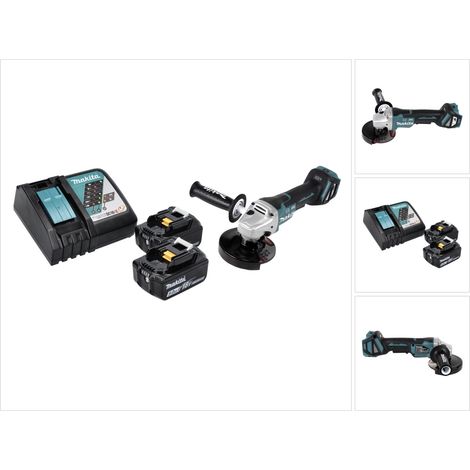 Makita DGA 517 RT Akku Winkelschleifer 18 V 125 mm Brushless + 2x Akku 5,0 Ah + Ladegerät