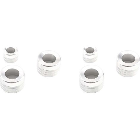 2X Anneaux de garniture de bouton de réglage du volume audio de climatisation argentés pour BMW X5 X6 E70 E71 F15 F16 2014-2018 (1/5)