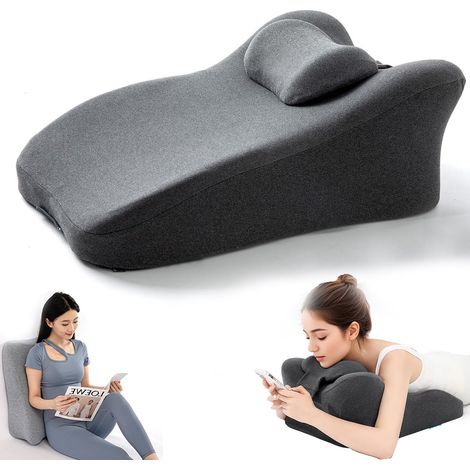 Cuscino da lettura - Cuscino da lettura per letto - cuscino per la schiena - Cuscino da lettura multiposizione - Cuscino ergonomico inclinato adatto per giocare in mobilità (1/5)
