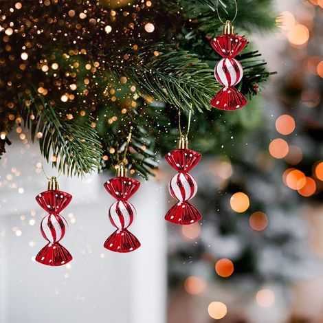 12x Weihnachtsbaumschmuck-Süßigkeiten