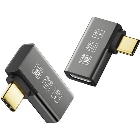AMXCNOY USB4 8K Verlängerungsstecker 2er-Pack 90-Grad-Winkelstecker und -buchse 4 kompatibel mit Typ-C-Konvertern (1/4)