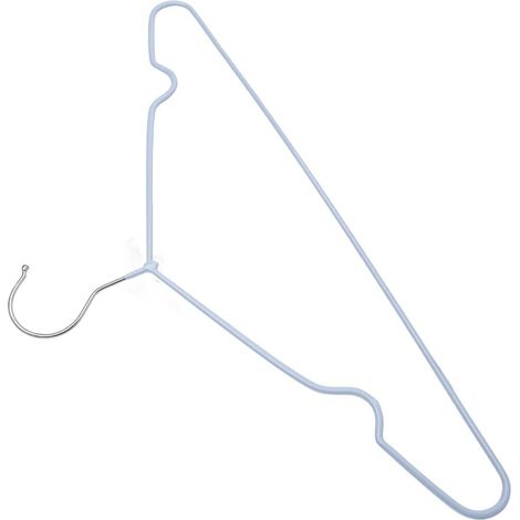Sturdy, non-slip, non-marking plastic hangers with a slim design and metal hooks for suits, coats, trousers, and dresses. (1/5)