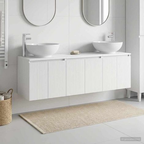 vidaXL Bathroom Cabinet Set 3 pcs White 161.5 x 44.5 x 80 cm (1/5)