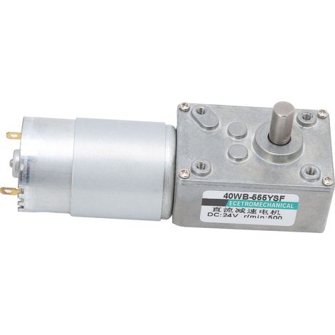 Moteur à engrenage à vis sans fin à turbine CC, grande torsion, basse vitesse, mini 2 voies CC 24 V XD40WB-555YSF 500 tr/min (1/5)