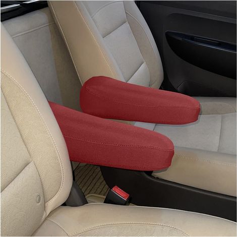 2 Pièces Housse D'accoudoir De Voiture, Couverture Cuir Microfibre D'accoudoir De Siège Avant Voiture(Rouge) (1/5)