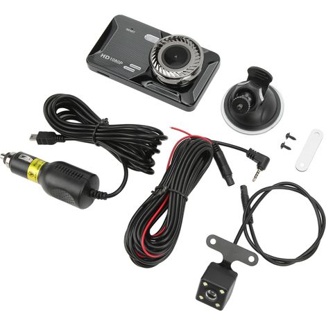Caméra embarquée DVR 1080p pour voiture, enregistrement en boucle grand angle 170°, double objectif. (1/5)
