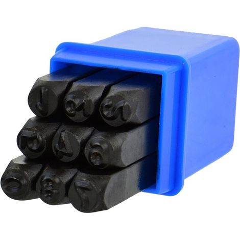 SET PUNZONI STAMPINI NUMERI CIFRE 9pz 6mm GEKO G01810 (1/3)